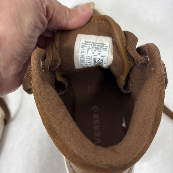 Converse Chuck Taylor All Star PC Boot Hi Junior US 2.5 Leather Shoes Brown - Picture 11 of 14